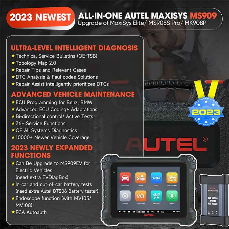 Autel MaxiSys 909 Auto Diagnostic Tool
